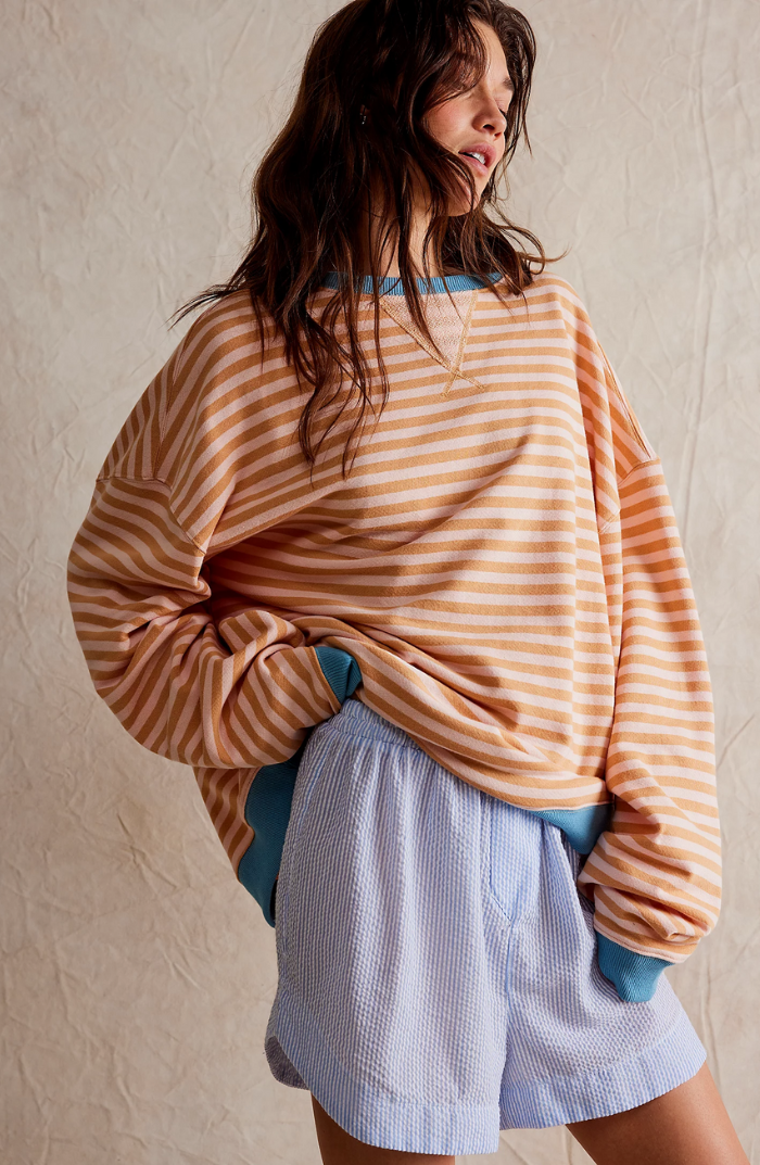 Kaja | Dame Stribet Crewneck Sweater til Forår