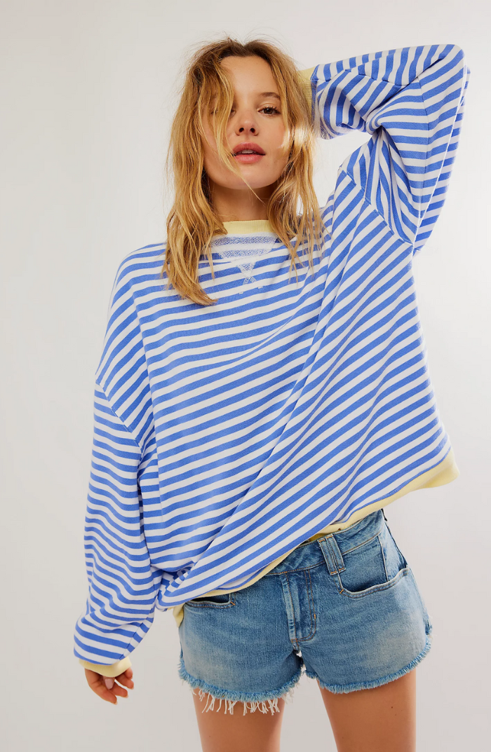 Kaja | Dame Stribet Crewneck Sweater til Forår