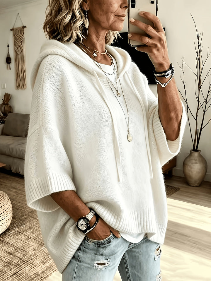 Katrine | Dame Strikket Hættetrøje Med Oversize Pasform Og Ribkanter