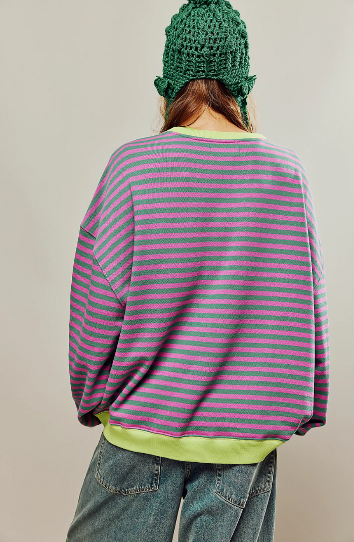 Kaja | Dame Stribet Crewneck Sweater til Forår