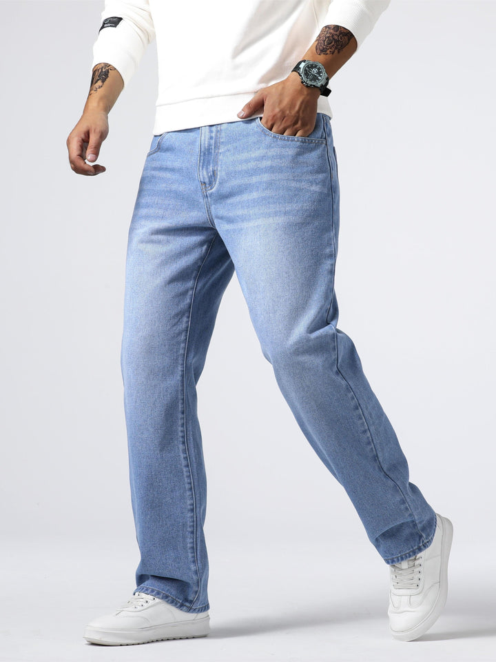 Kristian | Herre Løstsiddende Denim Jeans Med Vasket Finish