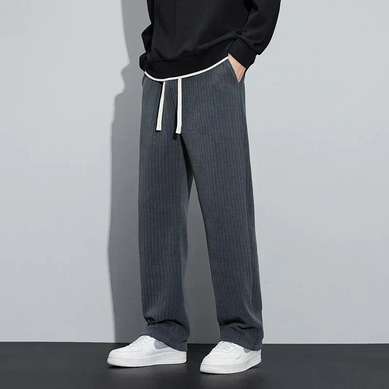 Jørgen | Herre Velour Bukser Med Relaxed Fit Og Høj Talje