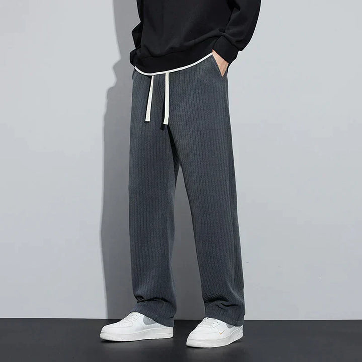 Jørgen | Herre Velour Bukser Med Relaxed Fit Og Høj Talje