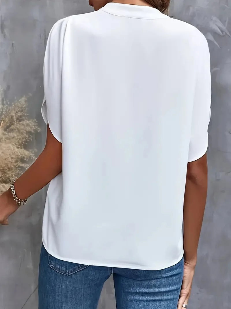 Mirella | Dame Flydende Bluse med V Hals