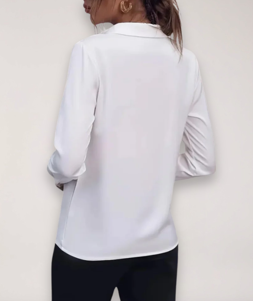 Inge | Dame Kontorbluse Med Knaplukning Til Forår
