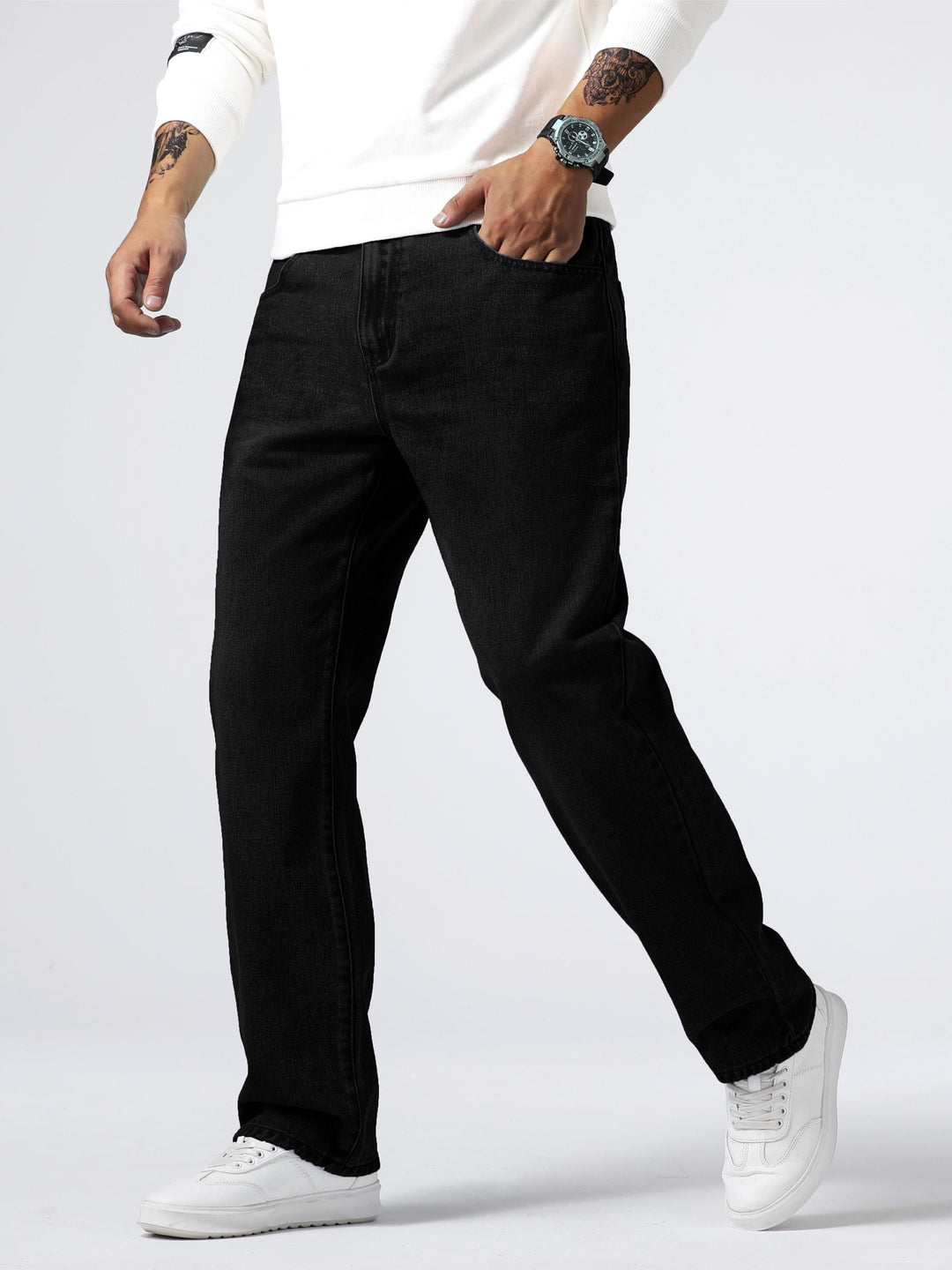 Kristian | Herre Løstsiddende Denim Jeans Med Vasket Finish