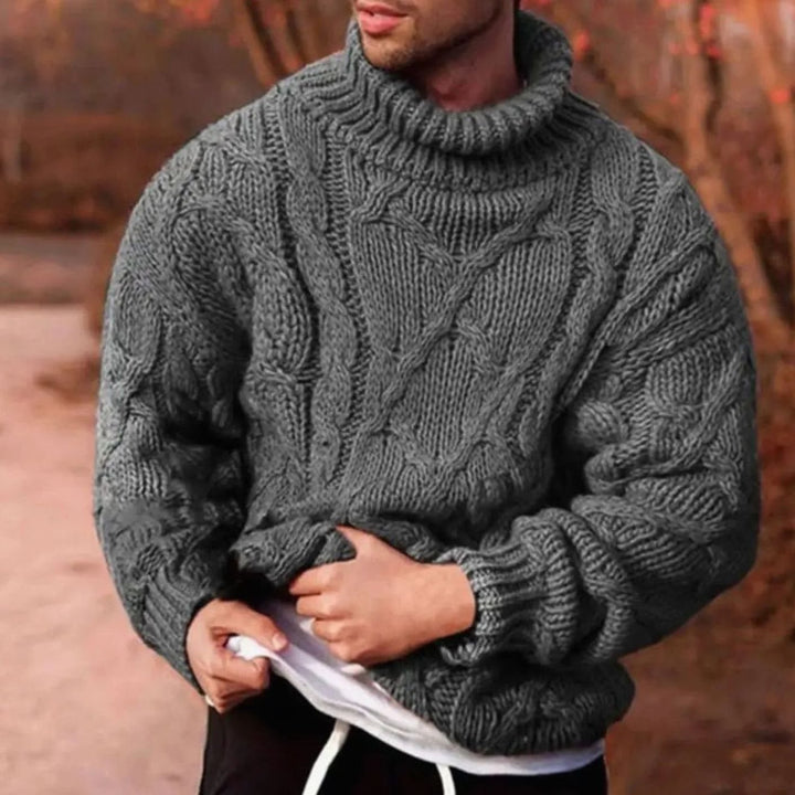 Viggo | Herre Kabelmønstret Rullekrave Sweater Med Chunky Strik