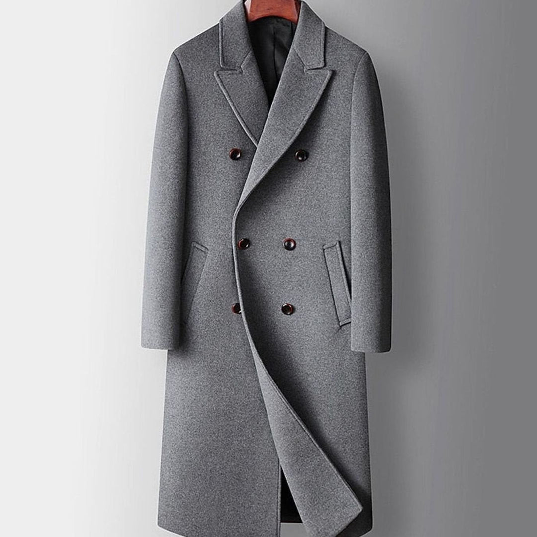 Henrik | Herre Dobbeltknappet Overcoat Med Lang Tailored Pasform