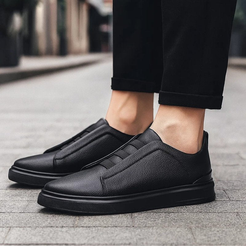 Anders | Herre Slip-On Sneakers Med Elastisk Stropper Og Læder