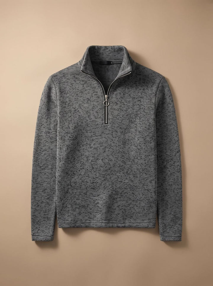 Rasmus | Herre Finstrikket Pullover Med Stående Krave Og Lynlås