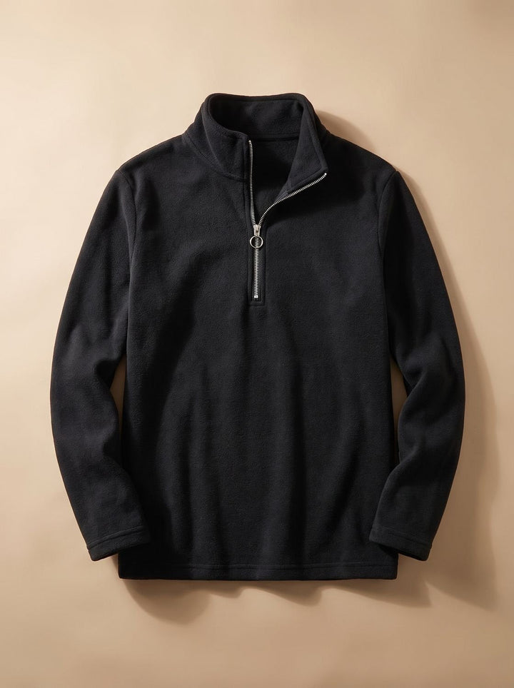 Rasmus | Herre Finstrikket Pullover Med Stående Krave Og Lynlås