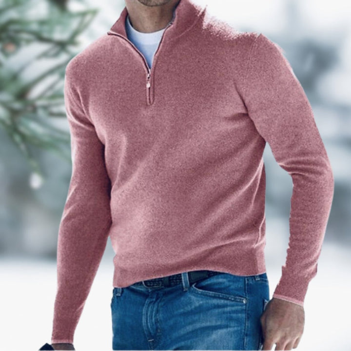 Preben | Herre Strikket Quarter-Zip Pullover
