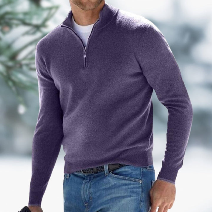 Preben | Herre Strikket Quarter-Zip Pullover