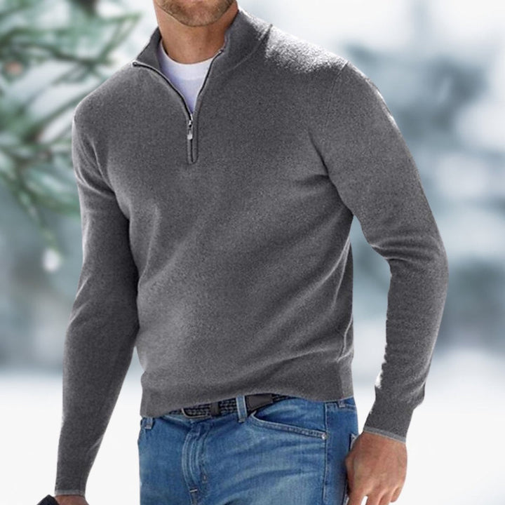 Preben | Herre Strikket Quarter-Zip Pullover