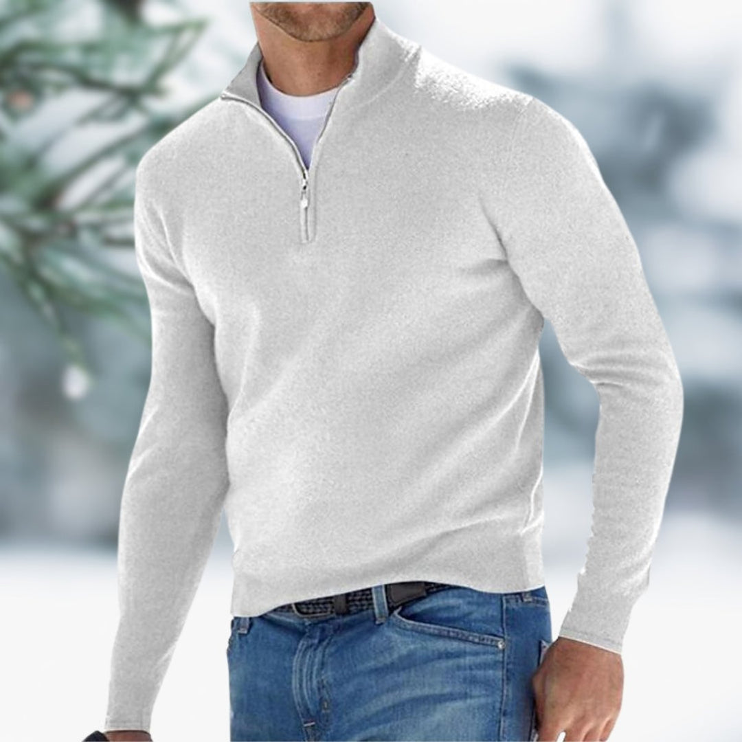 Preben | Herre Strikket Quarter-Zip Pullover