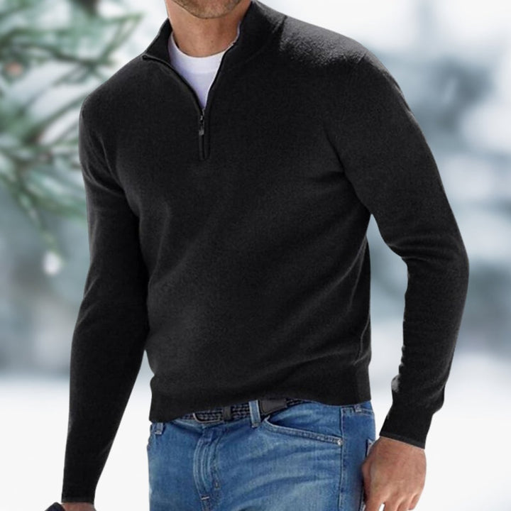Preben | Herre Strikket Quarter-Zip Pullover