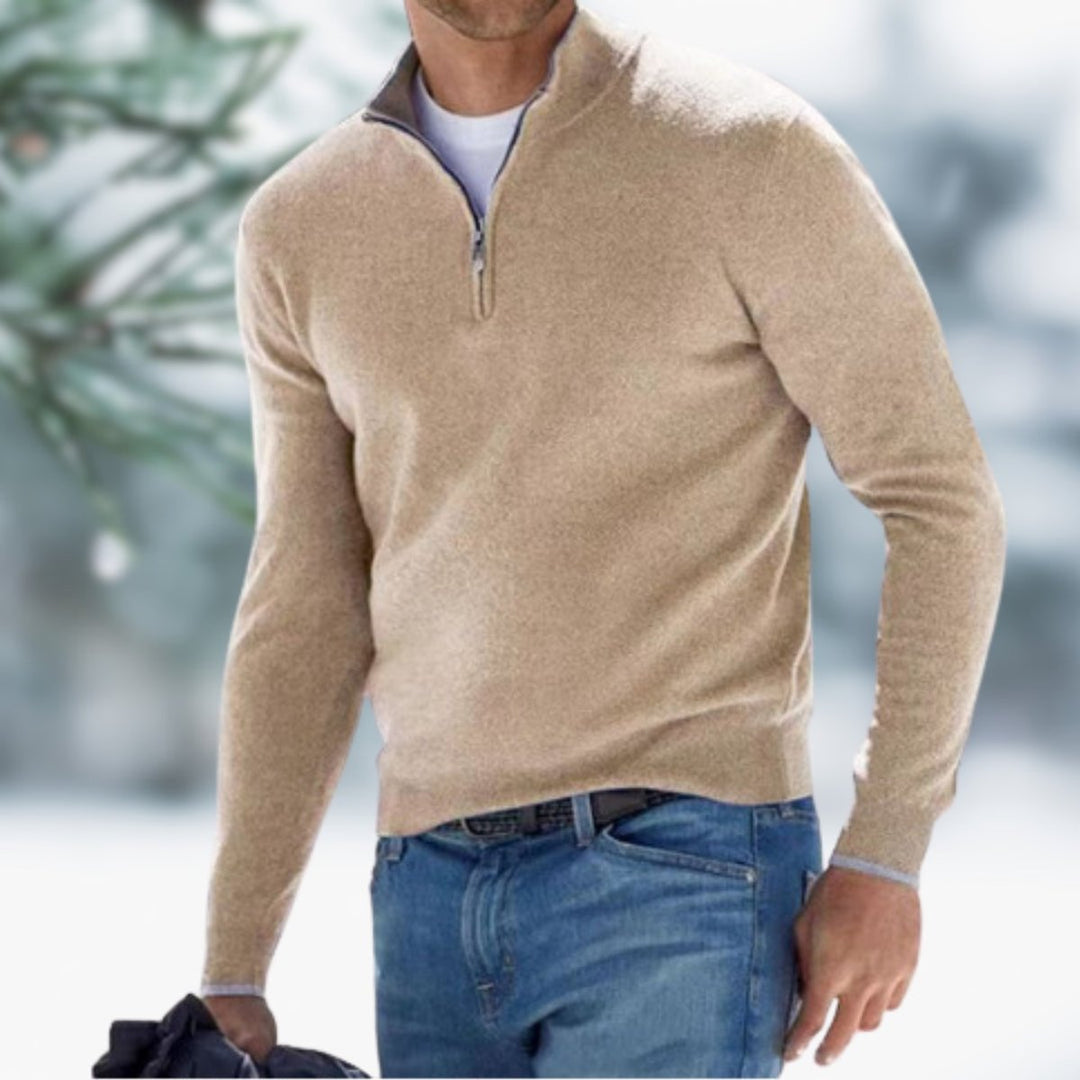 Preben | Herre Strikket Quarter-Zip Pullover