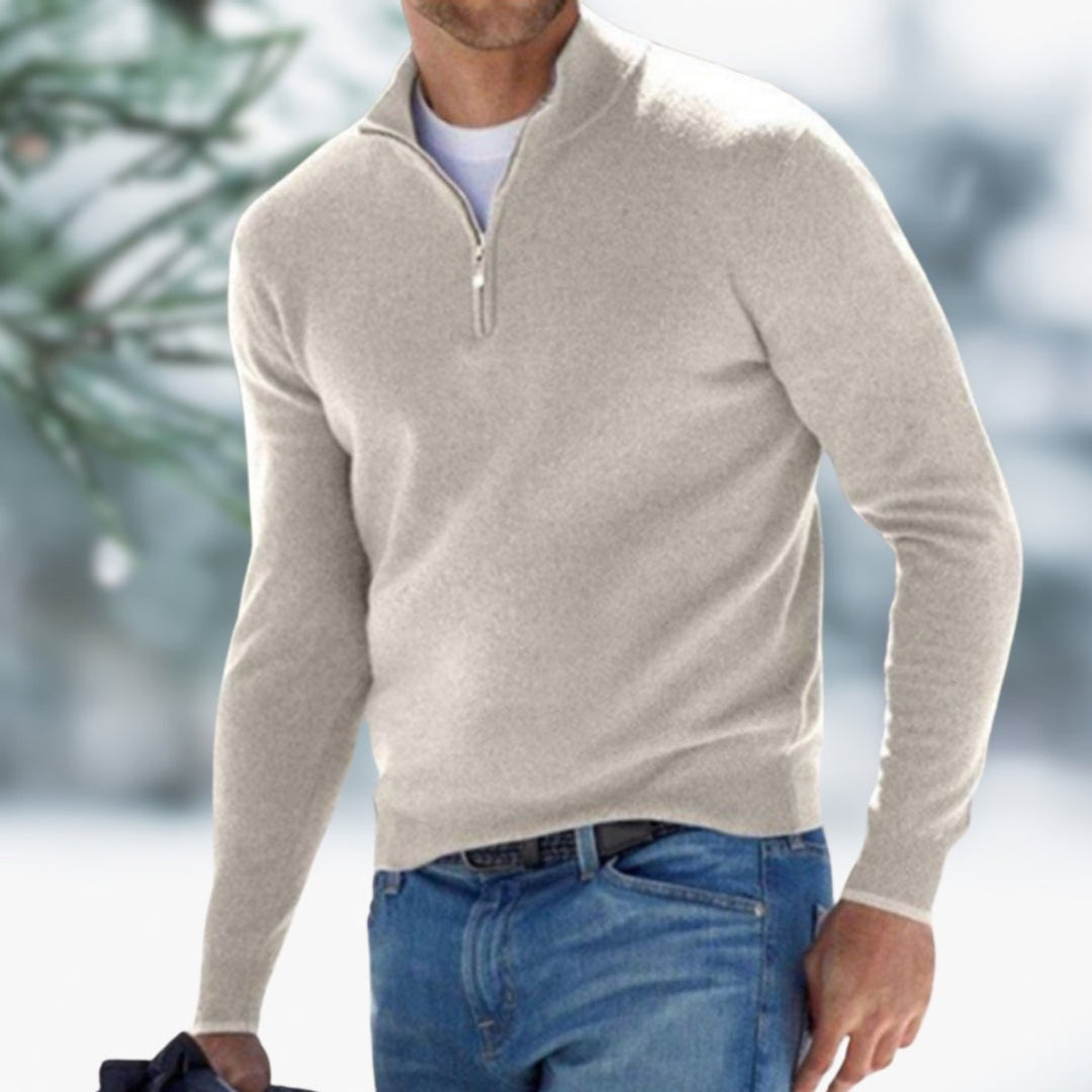 Preben | Herre Strikket Quarter-Zip Pullover
