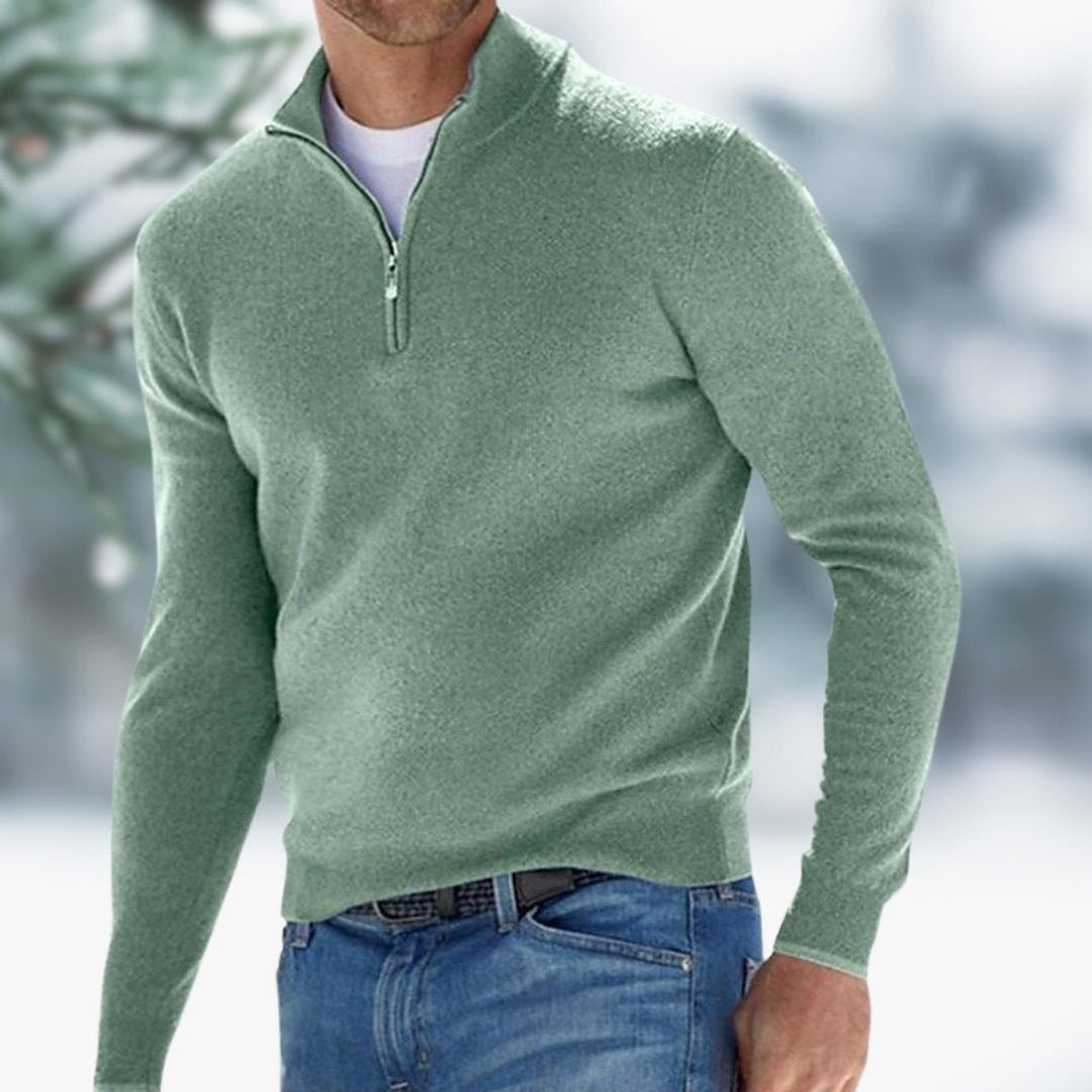 Preben | Herre Strikket Quarter-Zip Pullover