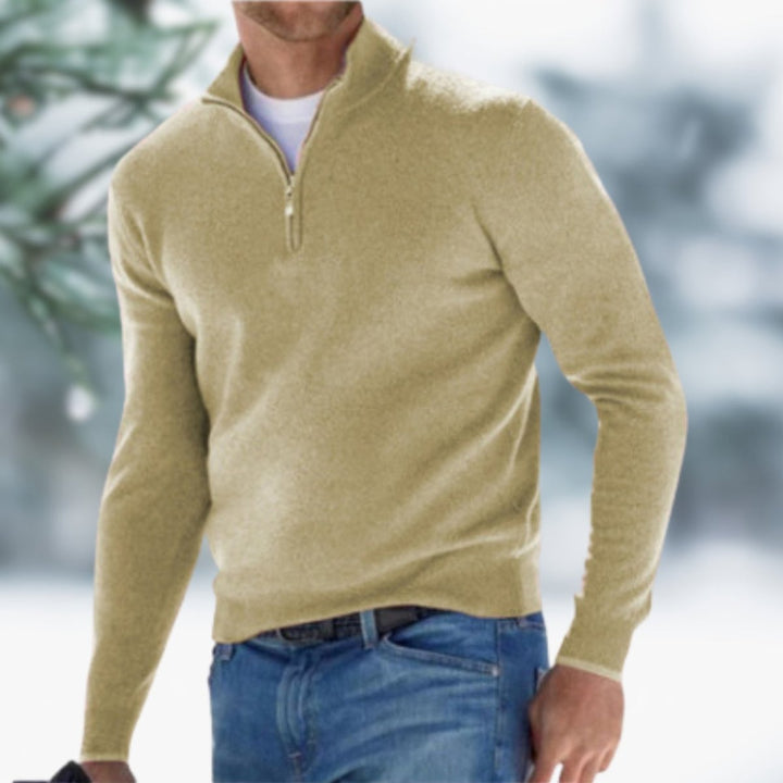 Preben | Herre Strikket Quarter-Zip Pullover
