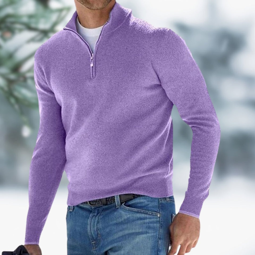 Preben | Herre Strikket Quarter-Zip Pullover