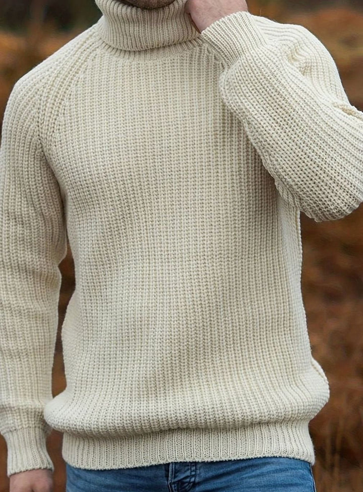 Bjarne | Herre Ribstrikket Rullekrave Sweater