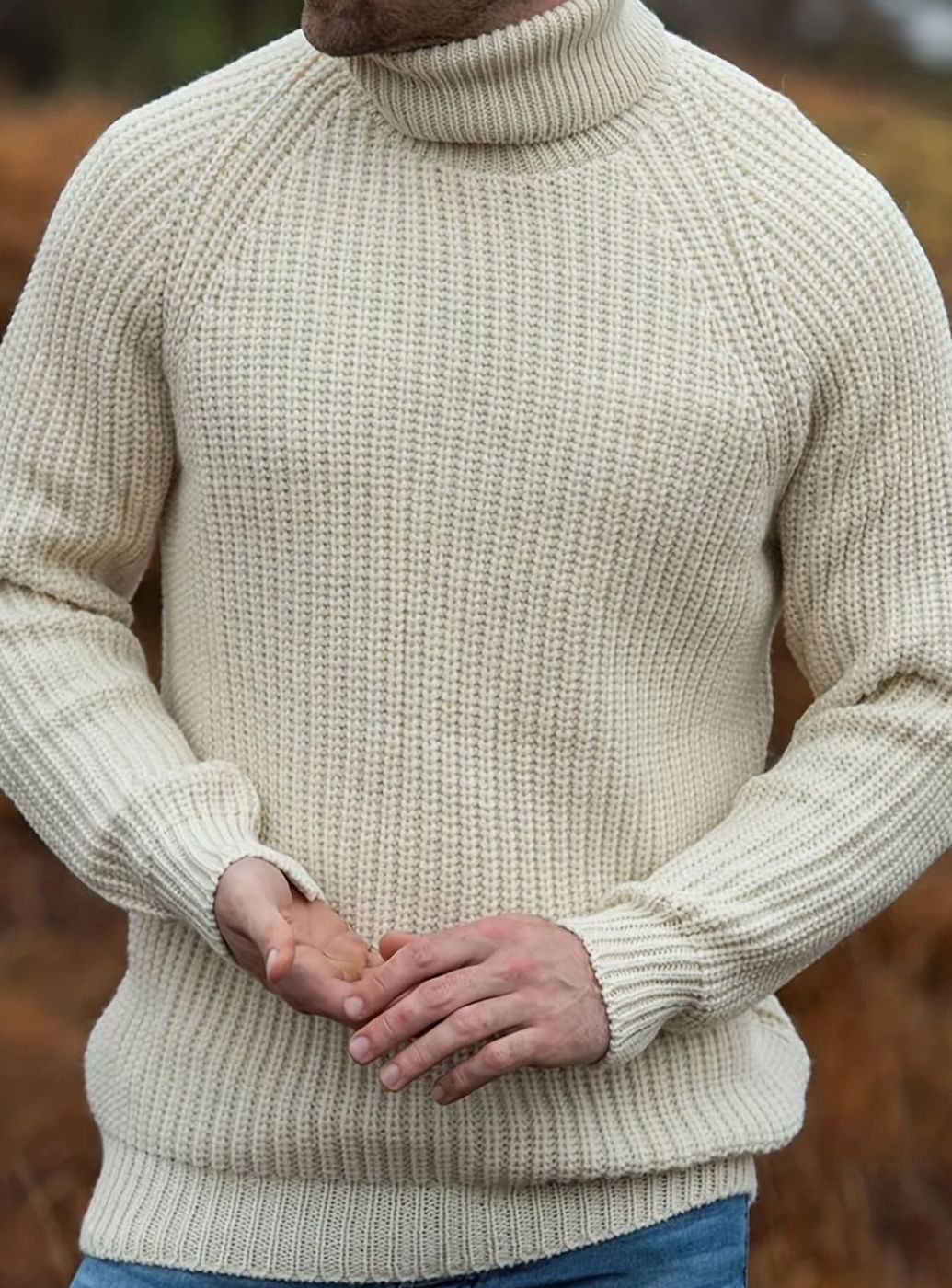 Bjarne | Herre Ribstrikket Rullekrave Sweater