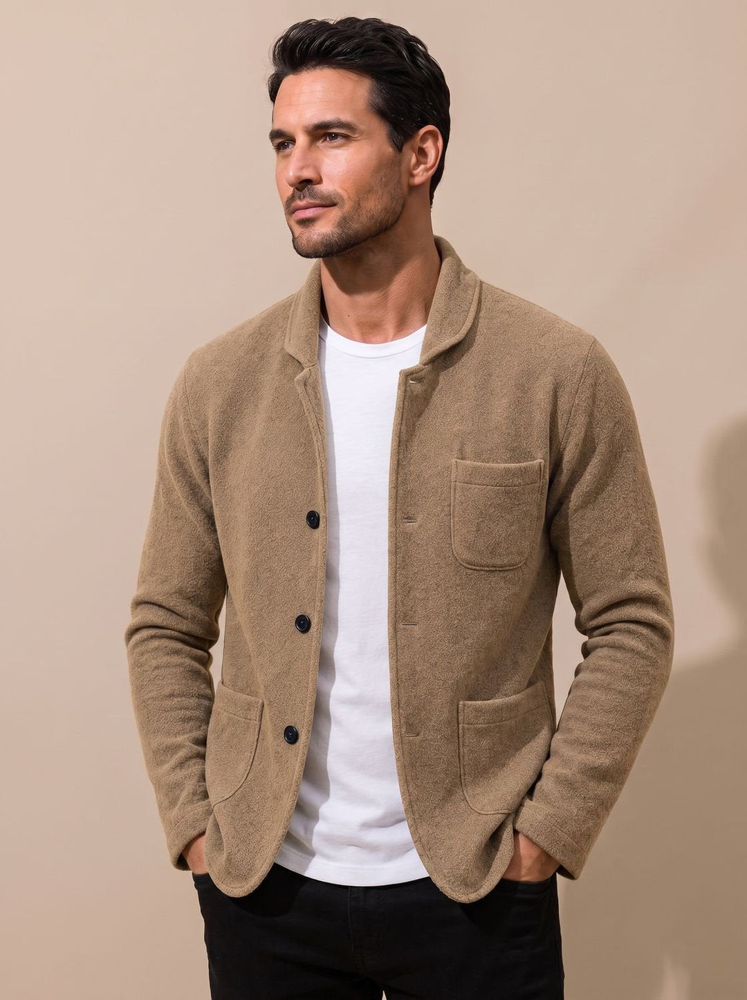 Bjarne | Herre Slim Fit Cardigan Med Knaplukning