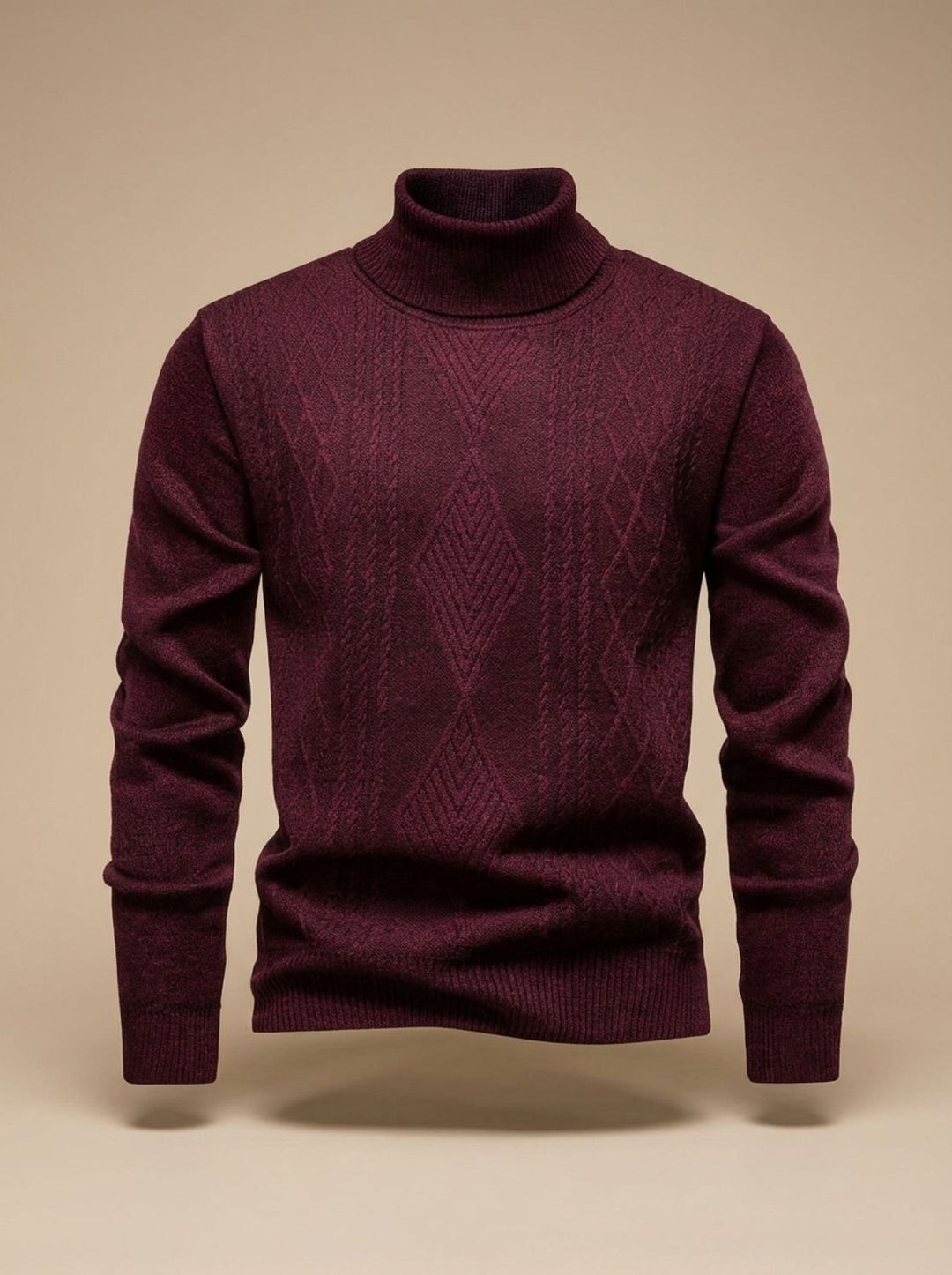Jesper | Herre Slim-Fit Cable-Knit Turtleneck Sweater