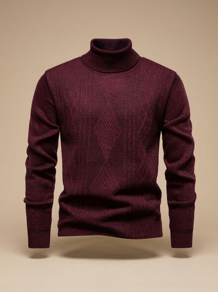 Jesper | Herre Slim-Fit Cable-Knit Turtleneck Sweater
