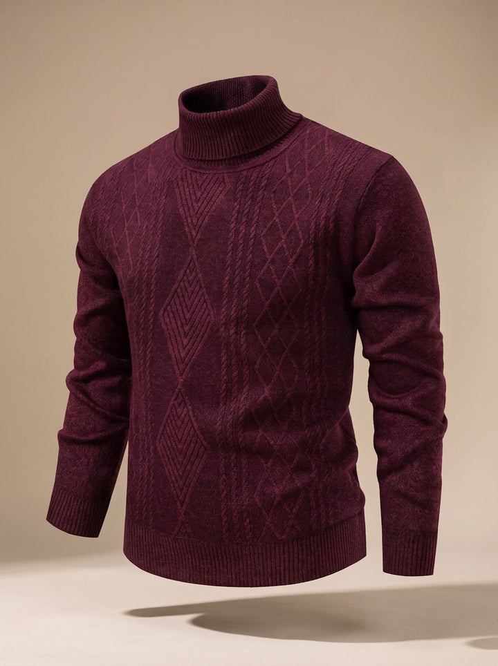 Jesper | Herre Slim-Fit Cable-Knit Turtleneck Sweater