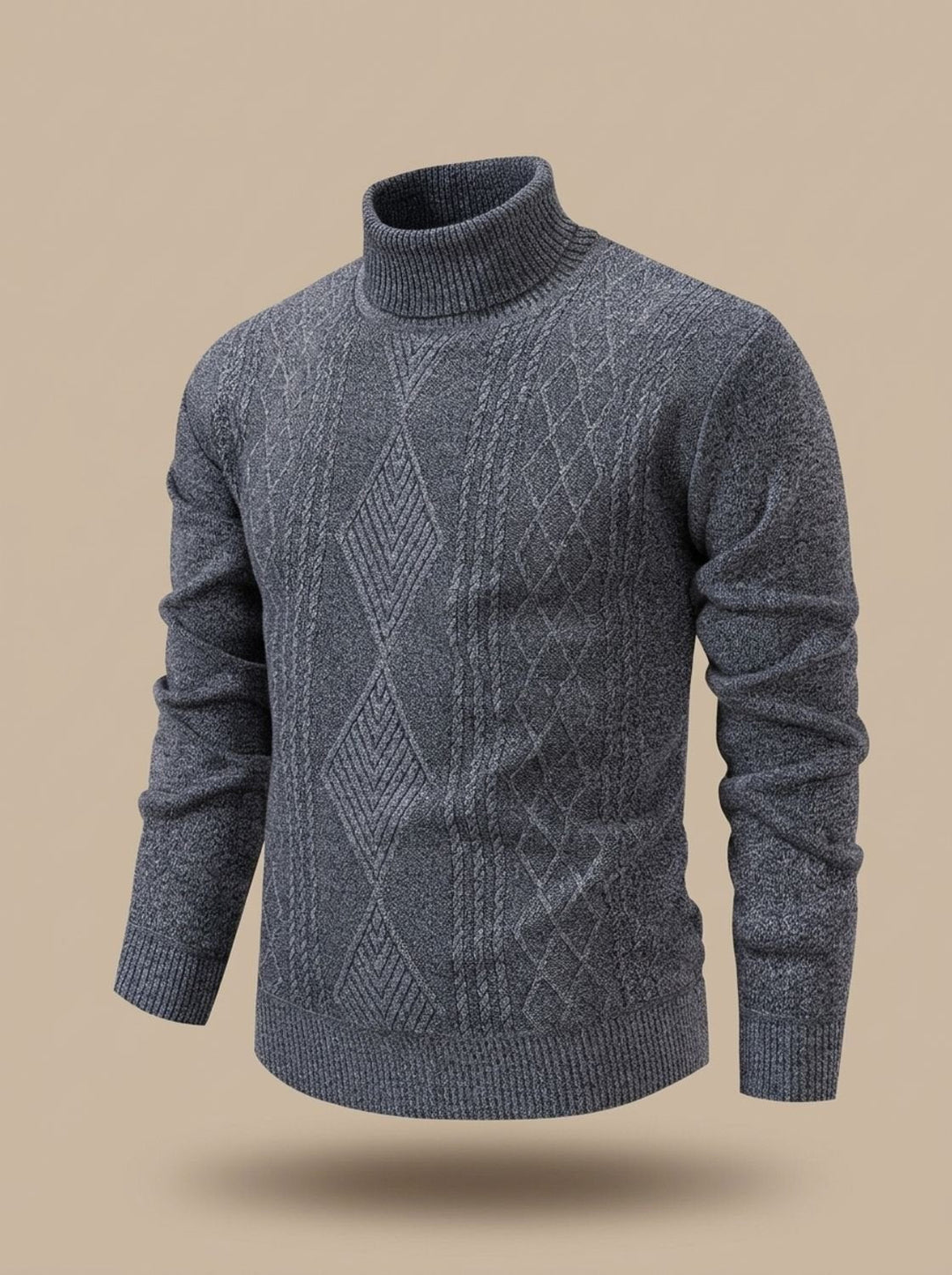 Jesper | Herre Slim-Fit Cable-Knit Turtleneck Sweater