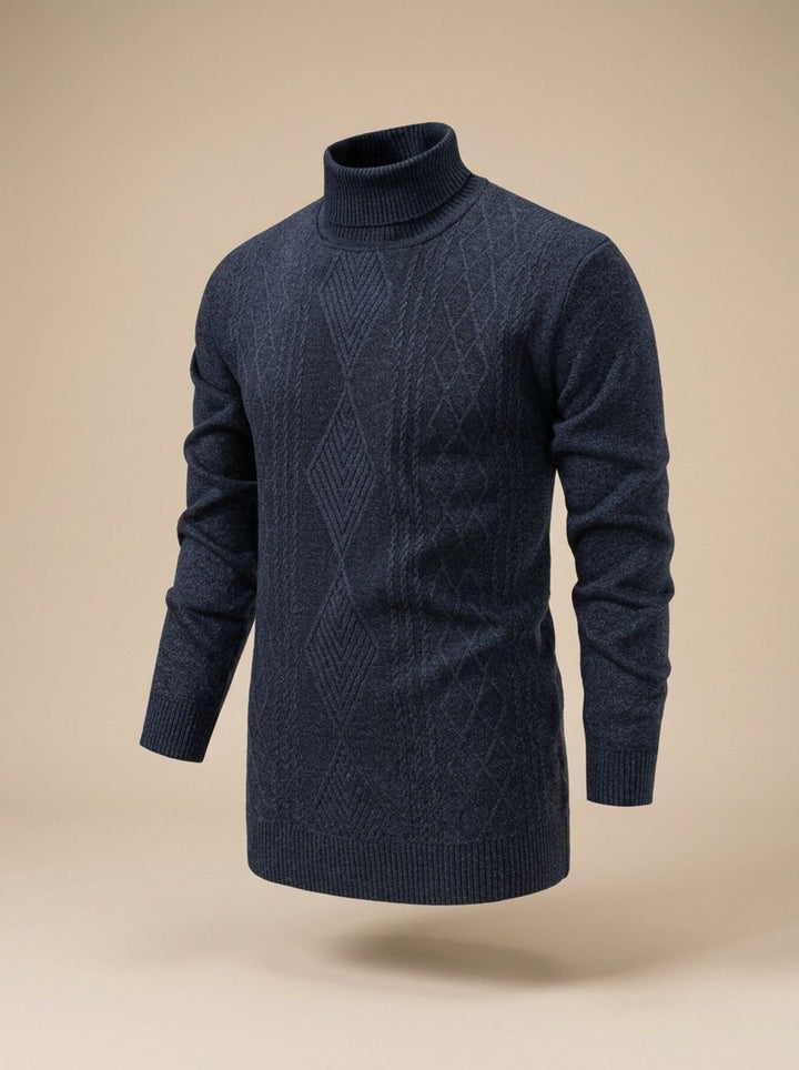 Jesper | Herre Slim-Fit Cable-Knit Turtleneck Sweater