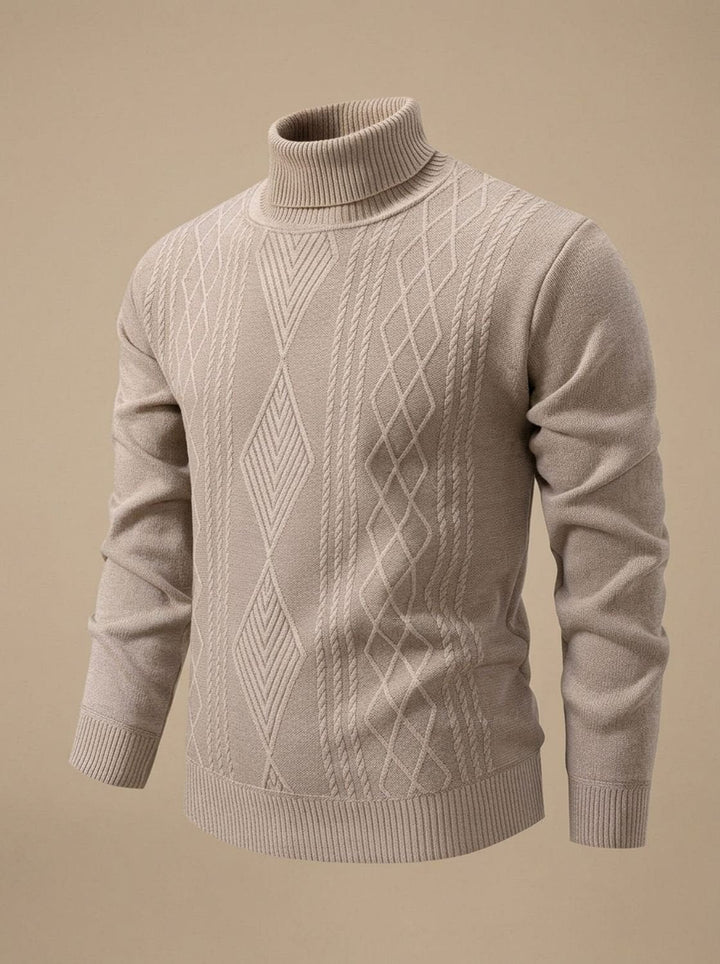 Jesper | Herre Slim-Fit Cable-Knit Turtleneck Sweater