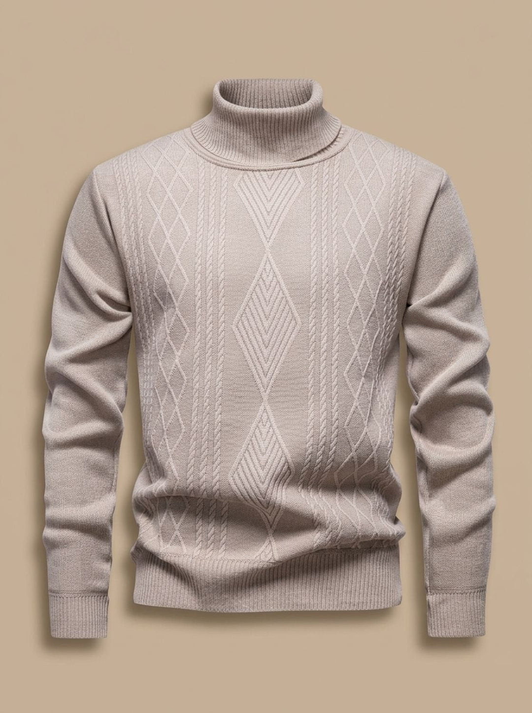 Jesper | Herre Slim-Fit Cable-Knit Turtleneck Sweater