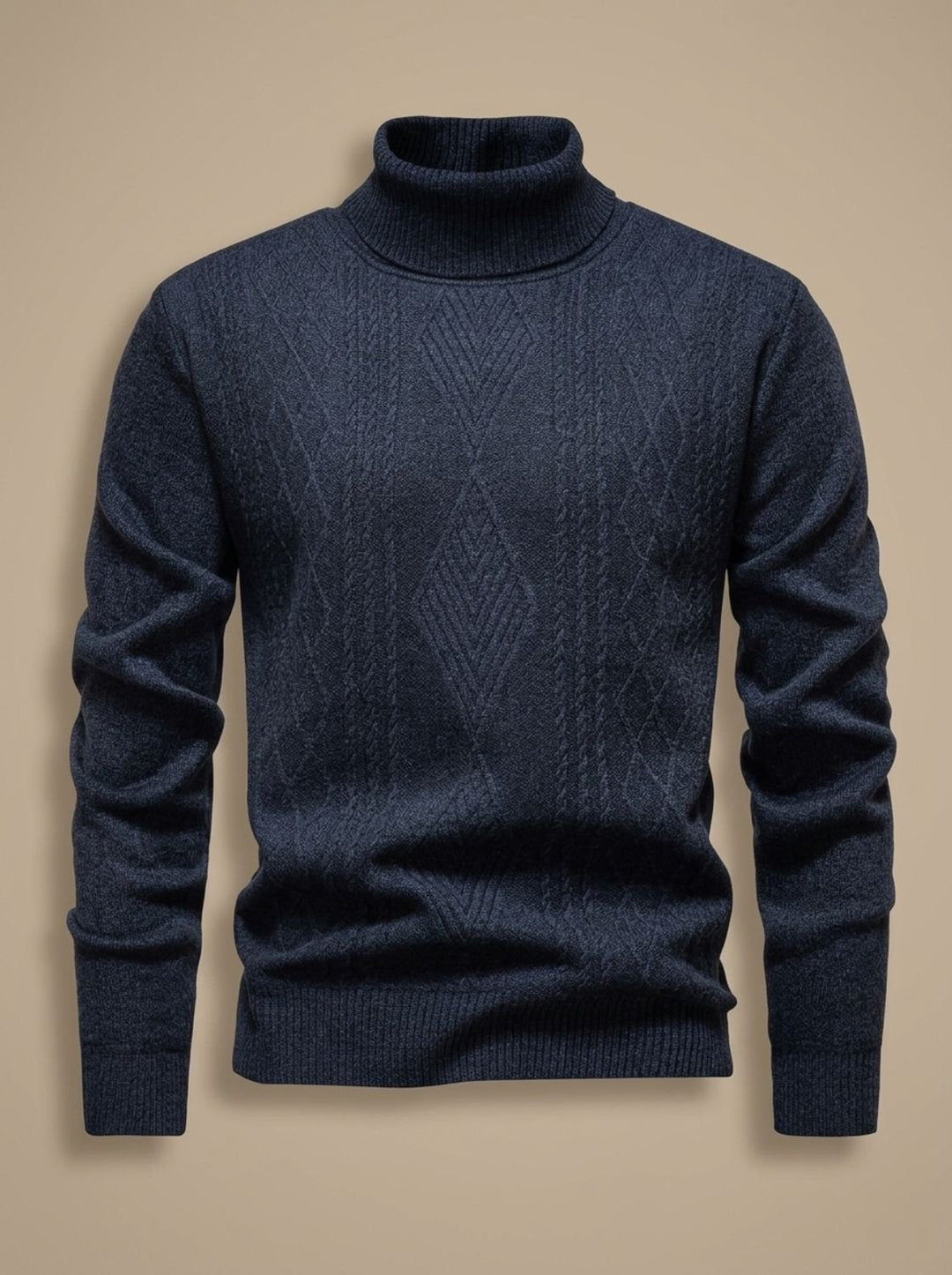 Jesper | Herre Slim-Fit Cable-Knit Turtleneck Sweater