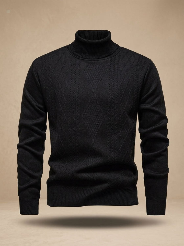Jesper | Herre Slim-Fit Cable-Knit Turtleneck Sweater