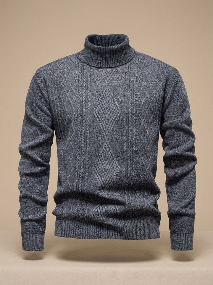 Jesper | Herre Slim-Fit Cable-Knit Turtleneck Sweater