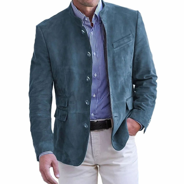 Henrik | Herre Slim Fit Blazer Med Stående Krave Og Knapper