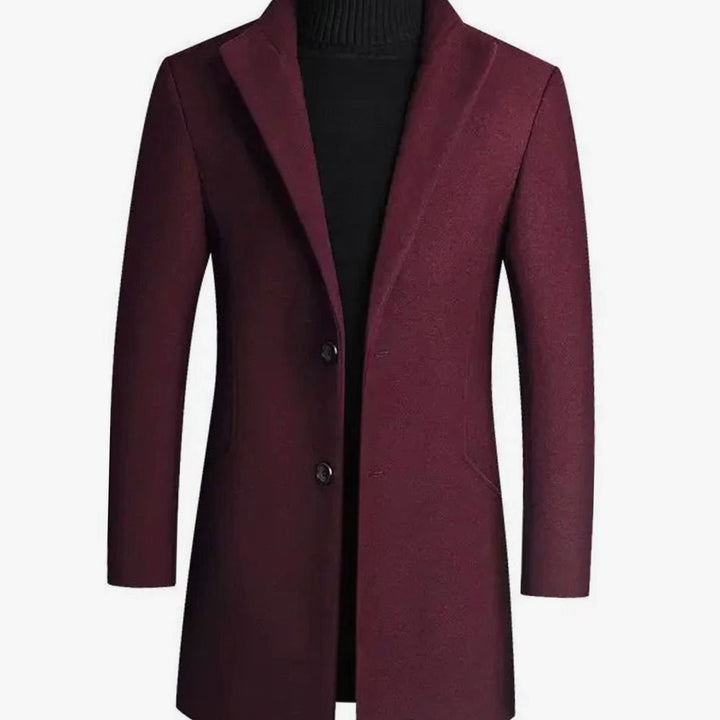 Valdemar | Herre Uldfrakke Med Notch-Lapel Og Slim Fit