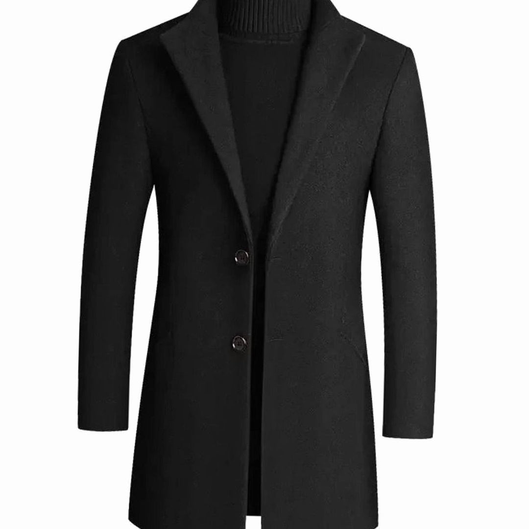 Valdemar | Herre Uldfrakke Med Notch-Lapel Og Slim Fit