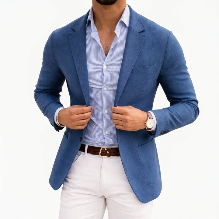 Casper | Herre Tailored Blazer Med Notch Lapel Og Strikket Finish