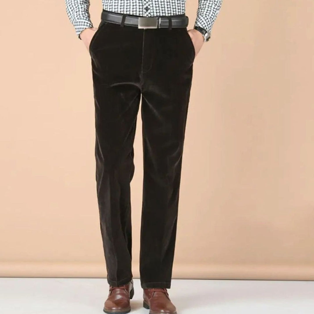 Morten | Herre Tailored Straight-Leg Habitbukser I Fløjl