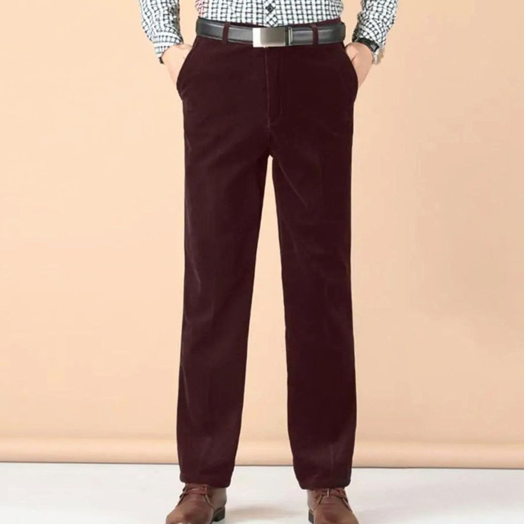 Morten | Herre Tailored Straight-Leg Habitbukser I Fløjl