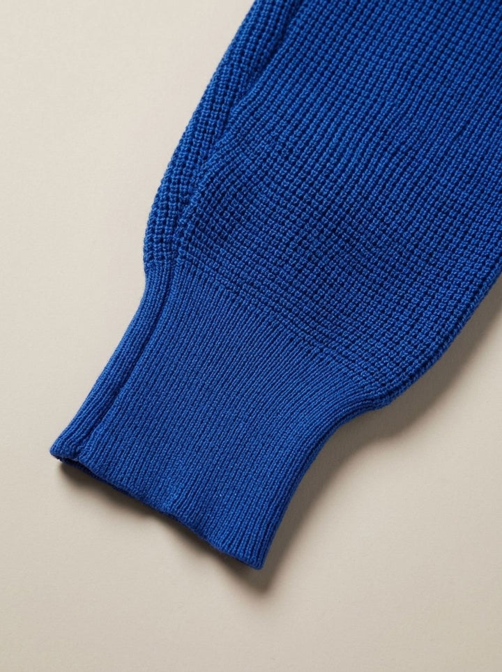 Viggo | Herre Vaffelstrikket Pullover Med Knappekrave