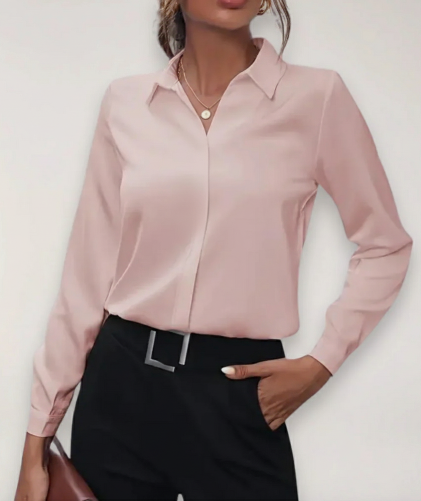 Inge | Dame Kontorbluse Med Knaplukning Til Forår