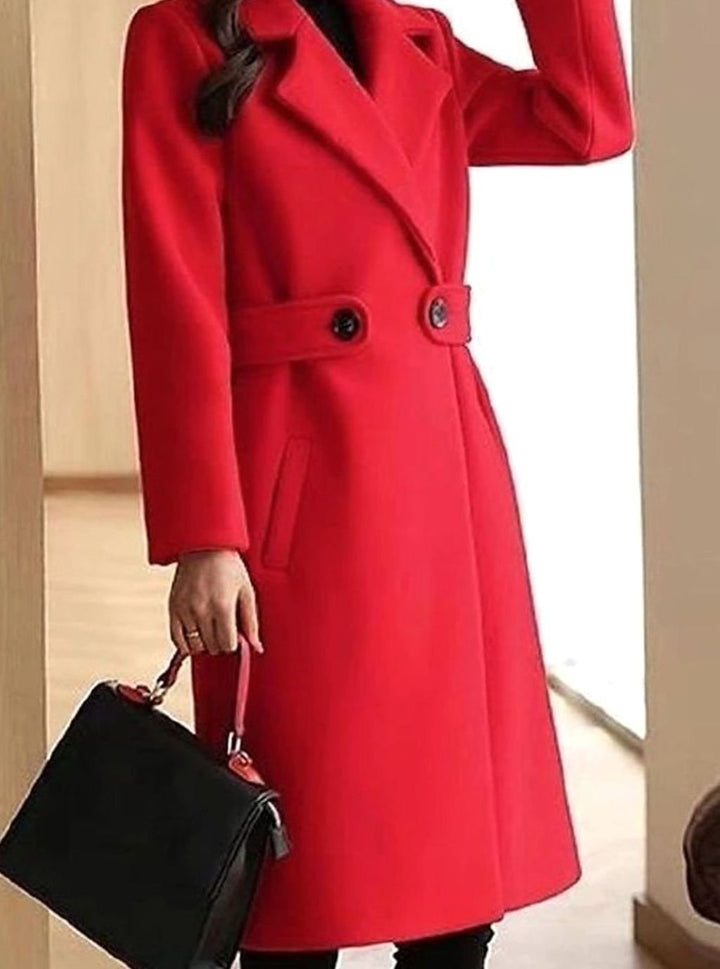 Tove | Dame Tailored Longline Frakke Med Notch Revers Og Bælte