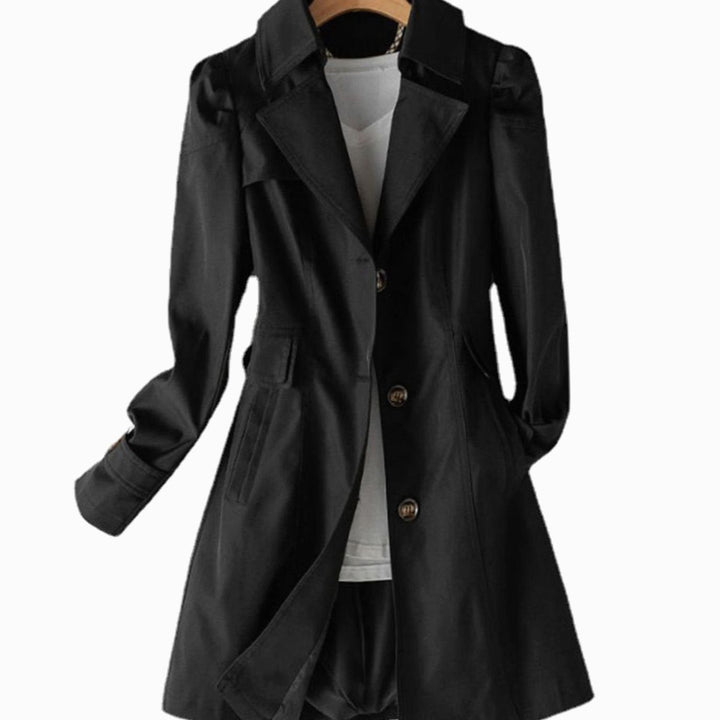 Lise | Dame Klassisk Tailored Trenchcoat Med Single-Breasted Og Lommer
