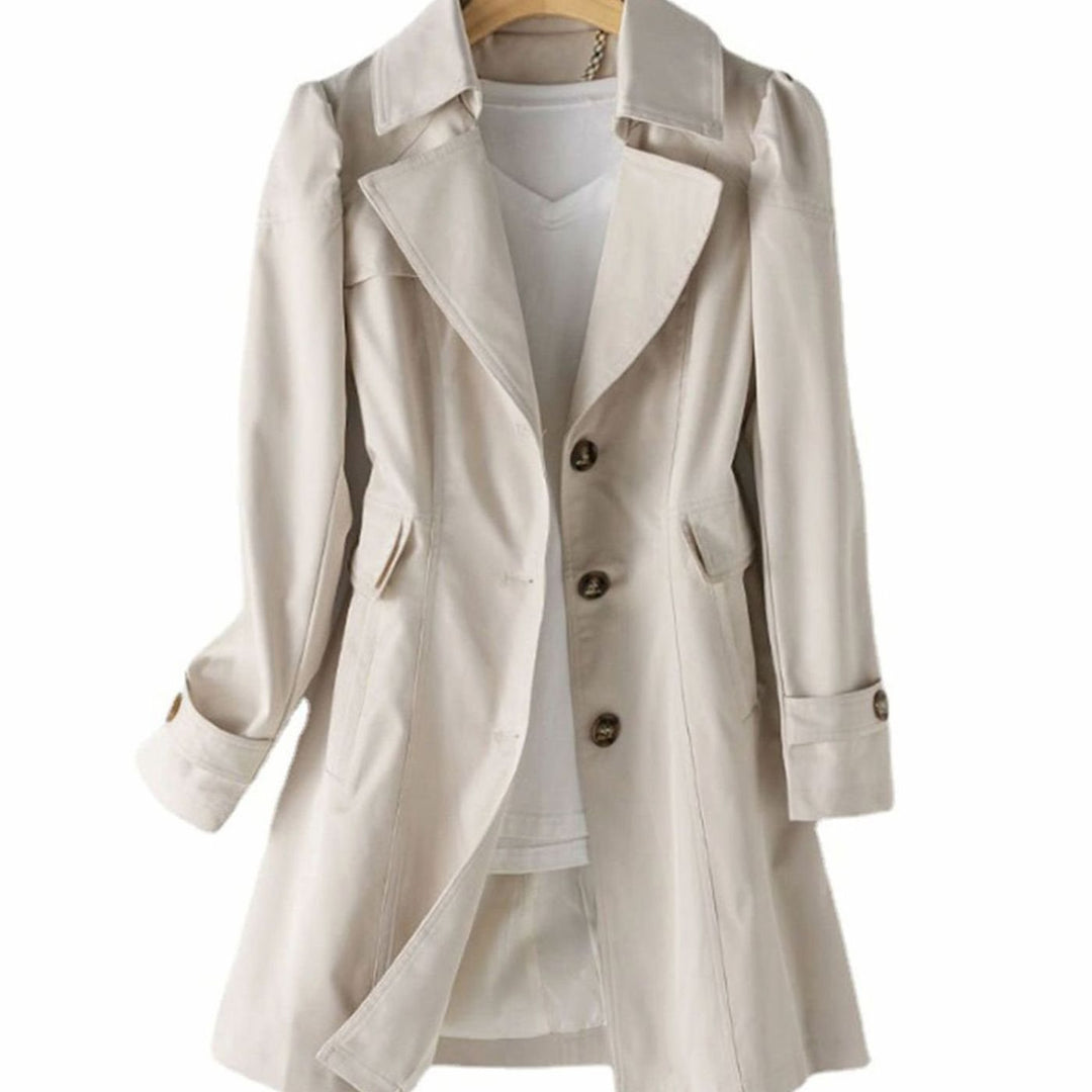 Lise | Dame Klassisk Tailored Trenchcoat Med Single-Breasted Og Lommer