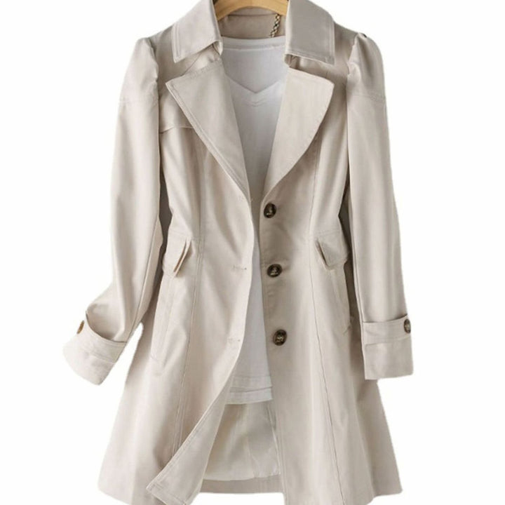 Lise | Dame Klassisk Tailored Trenchcoat Med Single-Breasted Og Lommer